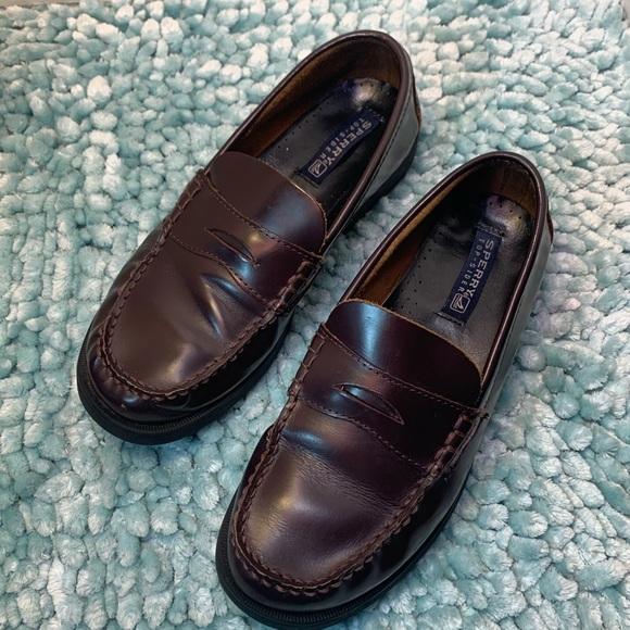 Sperry  Top Sider Colton Burgundy Penny Loafer Private School Uniform Preppy - Picture 9 of 15